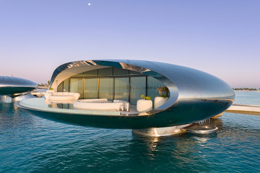 shebara resort red sea stainless steel orb villas naturalistic futurism ocean view