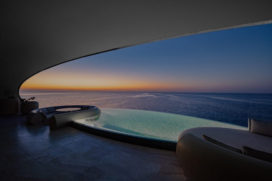 shebara resort red sea stainless steel orb villas naturalistic futurism ocean view